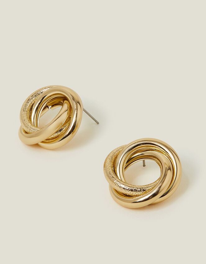 Circle Link Stud Earrings, , large