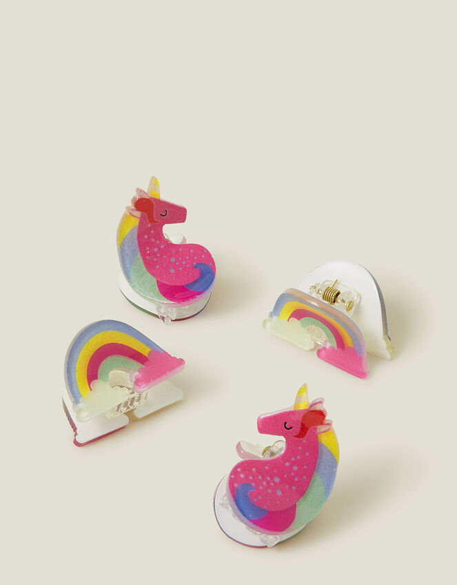 4-Pack Girls Rainbow Claw Clips, , large