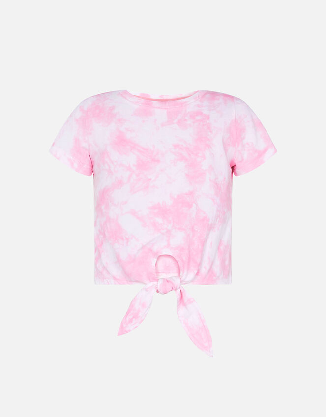 Girls Tie Dye Knot T-Shirt, Pink (PINK), large