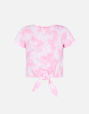 Girls Tie Dye Knot T-Shirt, Pink (PINK), large