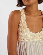Sleeveless Embellished Maxi Dress, Ivory (IVORY), large