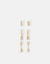 3-Pack Gemstone Drop Hoop Earrings, , large