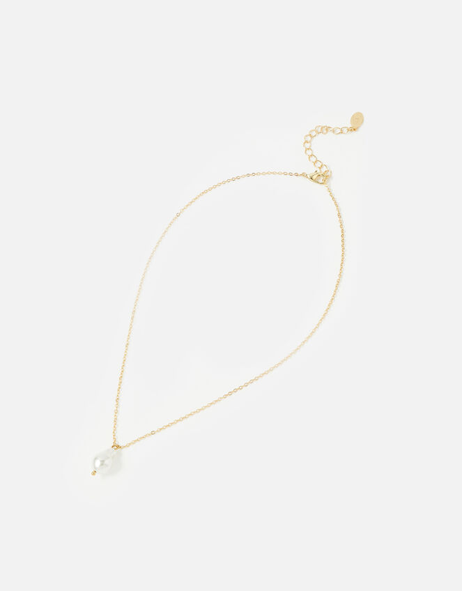 Single Pearl Pendant Necklace, , large