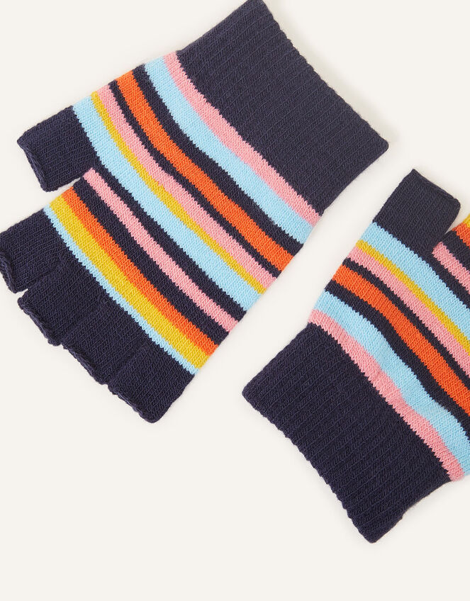 long striped fingerless gloves