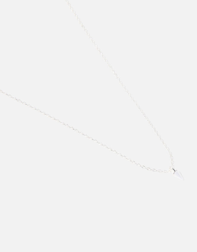 Sterling Silver Spike Pendant Necklace, , large
