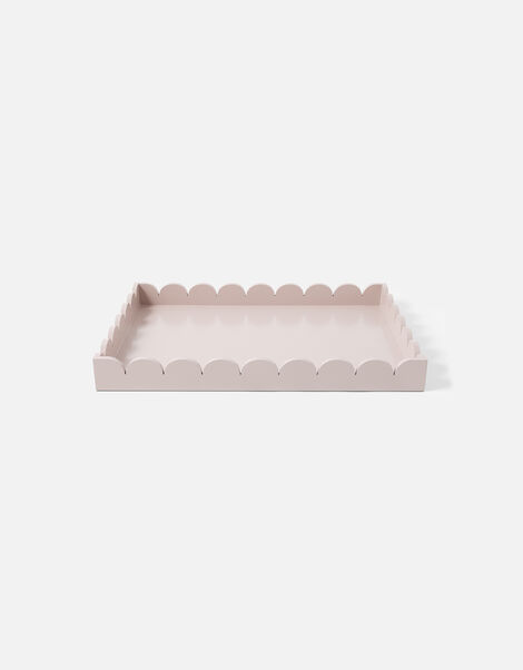 Wood Scallop Tray, Pink (PALE PINK), large