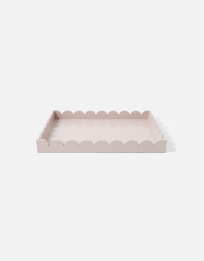Wood Scallop Tray, Pink (PALE PINK), large