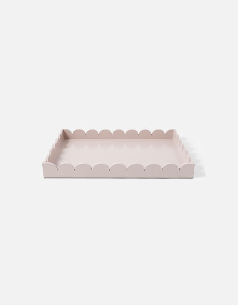 Wood Scallop Tray Pink, Pink (PALE PINK), large
