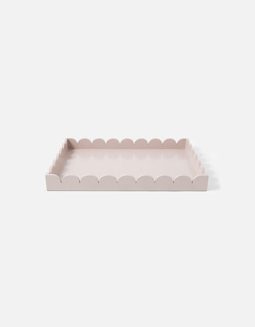 Natural Wood Scallop Tray, Pink (PALE PINK), large