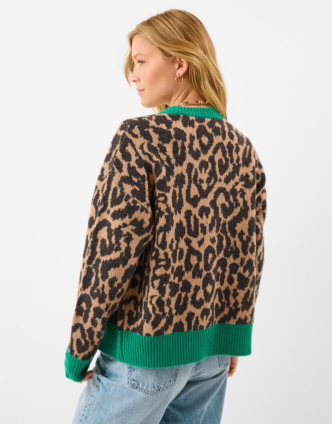 Leopard Print Cardigan, Leopard (LEOPARD), large