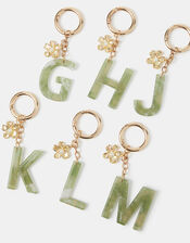 Resin Initial Bag Charm, Green (GREEN), large