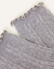 Sparkle Cable Crop Socks, Grey (GREY), large