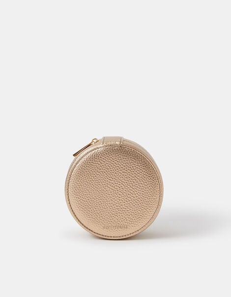 Round Metallic Jewellery Box, , large
