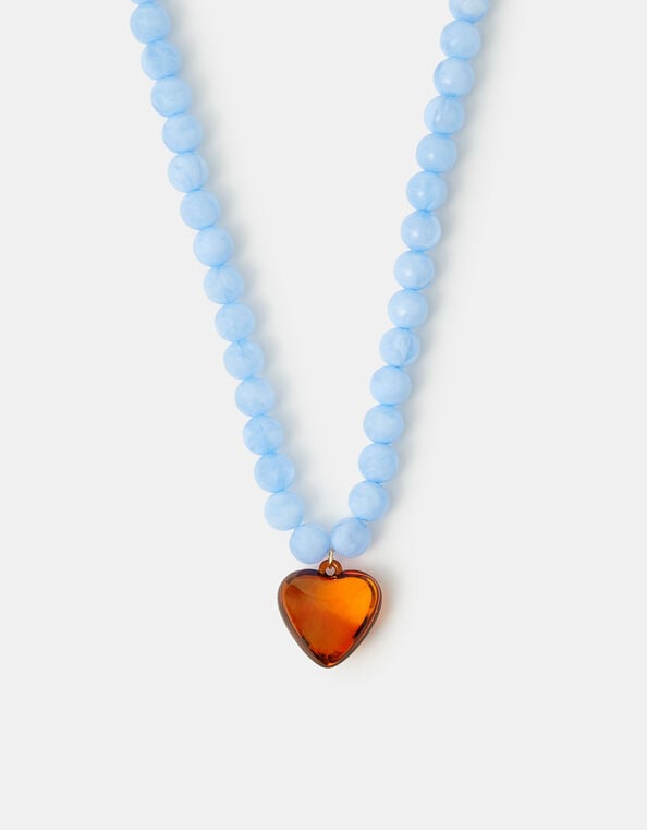Beaded Heart Pendant Necklace, , large