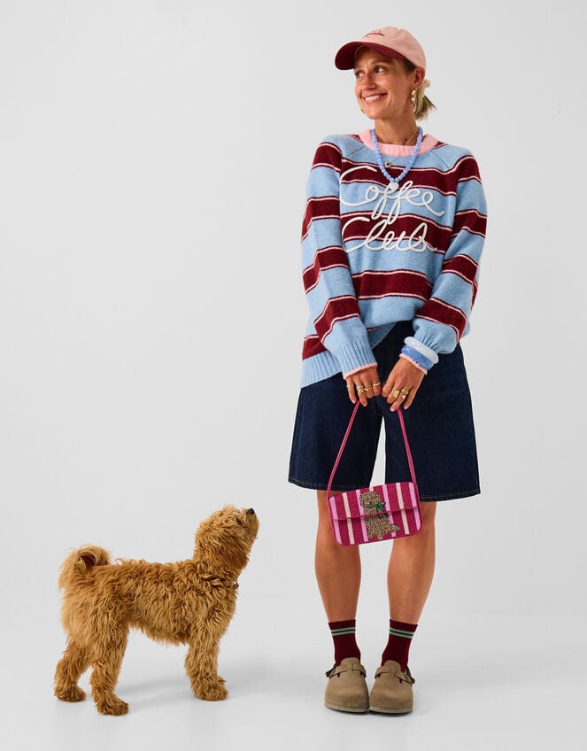 Accessorize x Good Manners Coffee Club Stripe Jumper​, Multi (MULTI), large