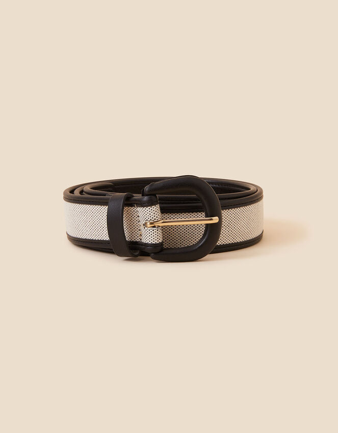 Contrast Edge Canvas Belt , Black (BLACK), large