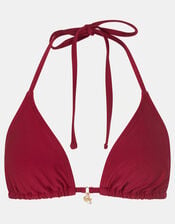 Starfish Charm Triangle Bikini Top, Red (RED), large