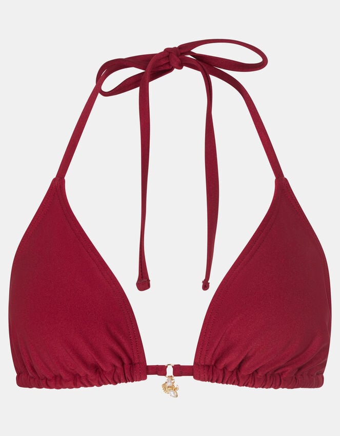 Starfish Charm Triangle Bikini Top, Red (RED), large