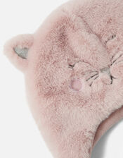 Girls Fluffy Cat Chullo Hat, Pink (PINK), large