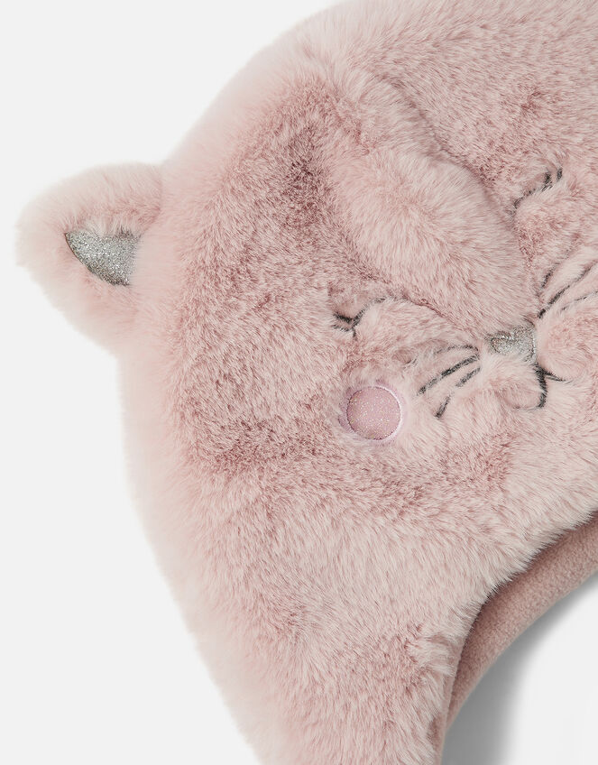 Girls Fluffy Cat Chullo Hat, Pink (PINK), large
