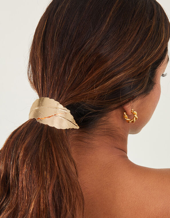 Layered Leaf Barette Clip, , large
