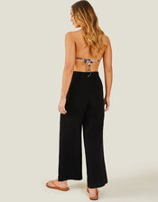 Crinkle Beach Trousers, Black (BLACK), large