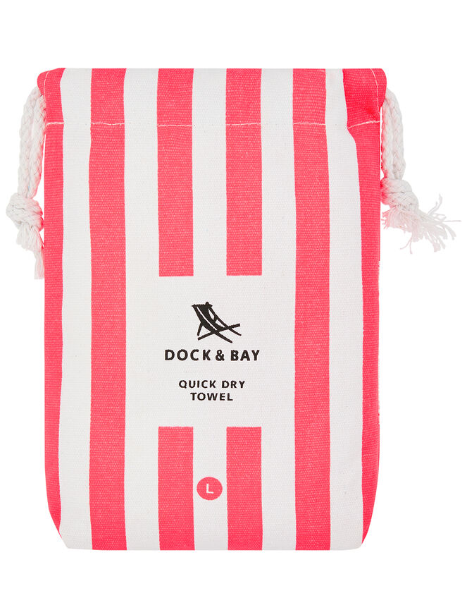 Dock And Bay Striped Beach Towel, Pink (PINK), large