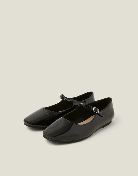 Patent Mary Jane Ballerina Flats, Black (BLACK), large