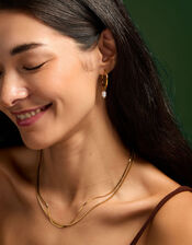 Stainless Steel Layered Chain Necklace, , large