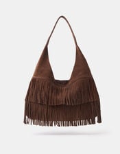 Fringe Suede Shoulder Bag, , large