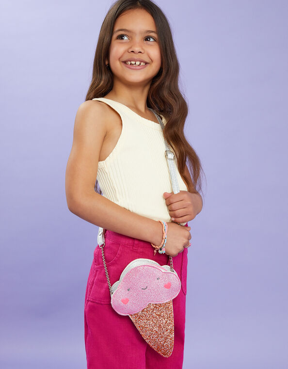 Girls Glitter Ice Cream Bag, , large