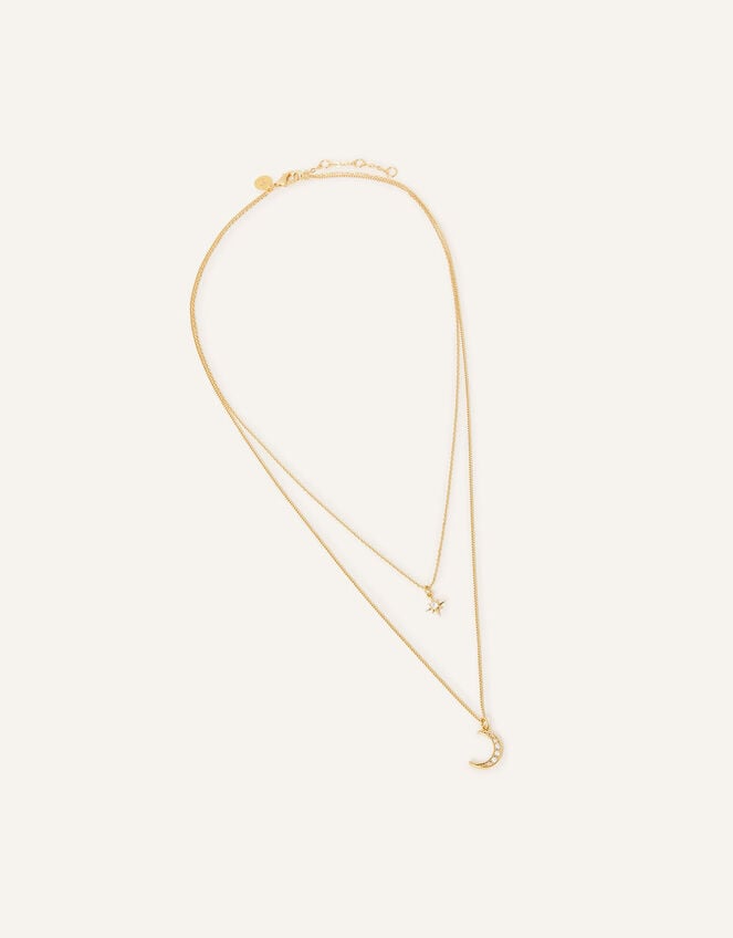14ct Gold-Plated Celestial Necklace, , large