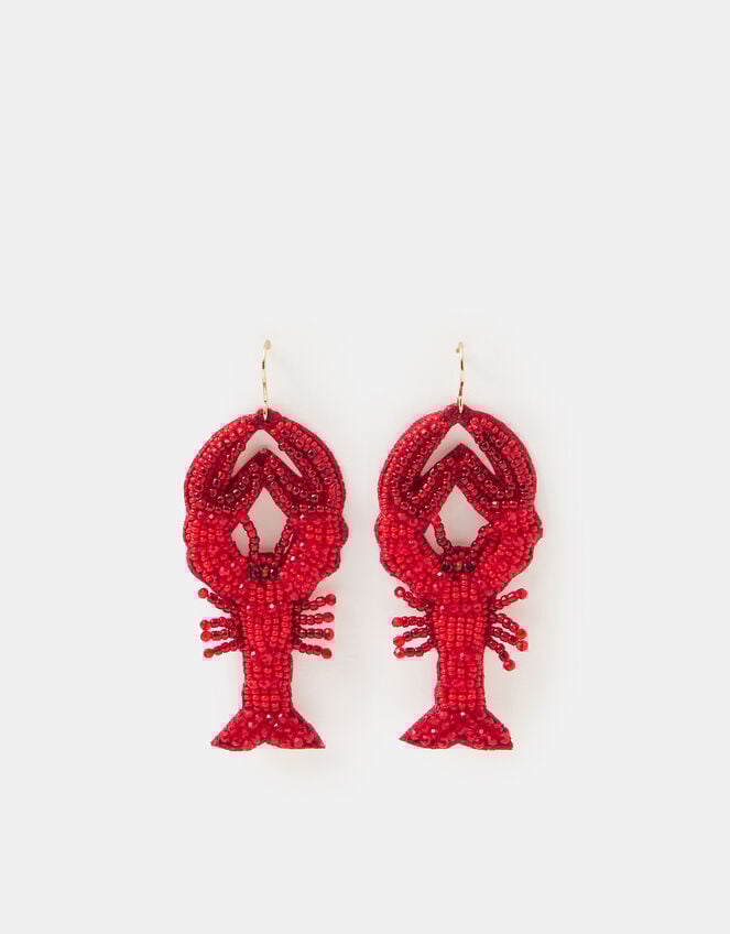 Beaded Lobster Drop Earrings, , large