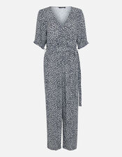 Daisy Wrap Jumpsuit in LENZING™ ECOVERO™ , Blue (NAVY), large