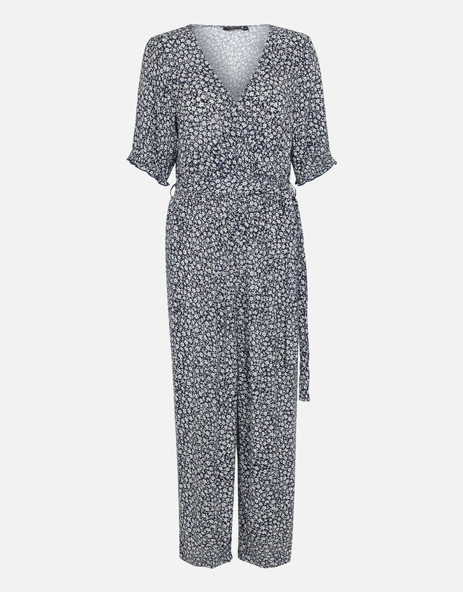 Daisy Wrap Jumpsuit in LENZING™ ECOVERO™ , Blue (NAVY), large