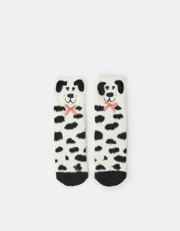 Girls Dalmatian Bed Socks, Black (BLACK WHITE), large
