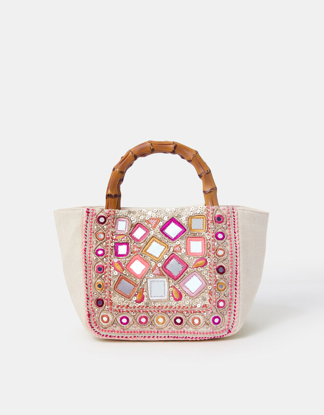 Mirror Embellished Handbag, , large