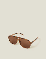 Tortoiseshell Aviator Sunglasses, , large