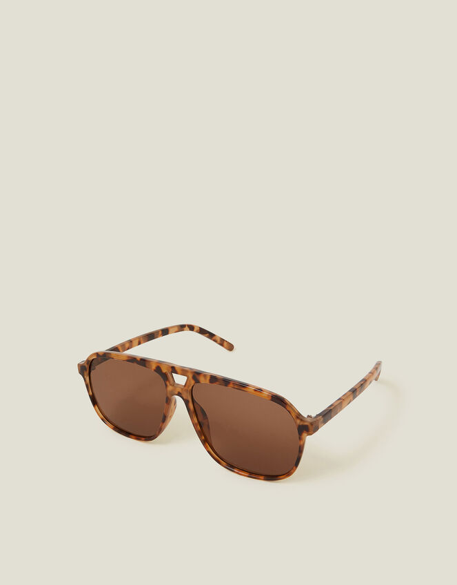 Tortoiseshell Aviator Sunglasses, , large