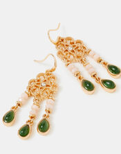 Filigree Beaded Drop Earrings, , large