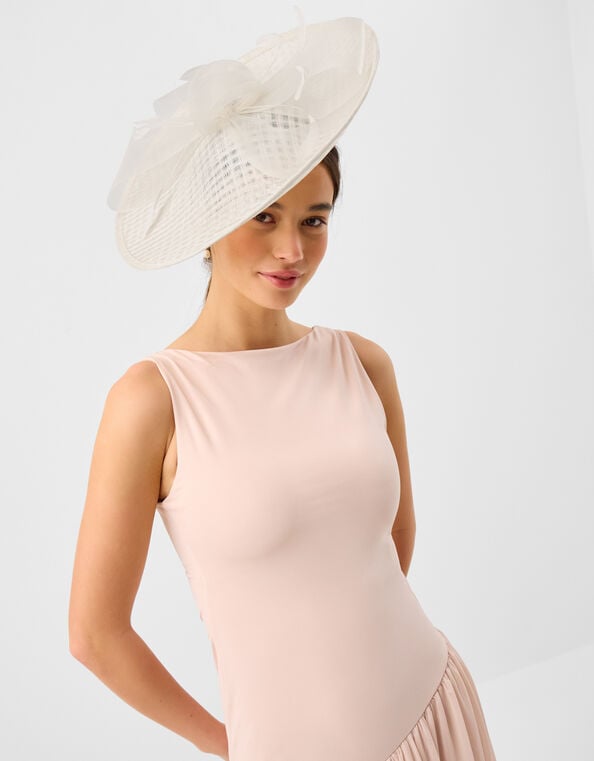 Bow Woven Disc Fascinator, , large