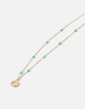 Gold-Plated Beaded Throat Chakra Necklace, , large