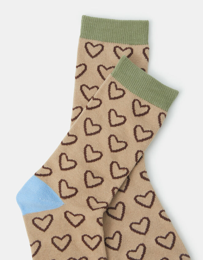 Heart Print Socks, , large