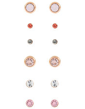 Rose Gold-Plated Stud Earrings with Swarovski® Crystals, , large