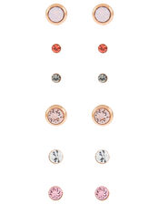 Rose Gold-Plated Stud Earrings with Swarovski® Crystals, , large