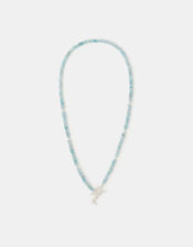 Sterling Silver-Plated Celestial Quartz T-Bar Necklace, , large