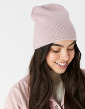 Knit Beanie in Cashmere, Pink (PINK), large
