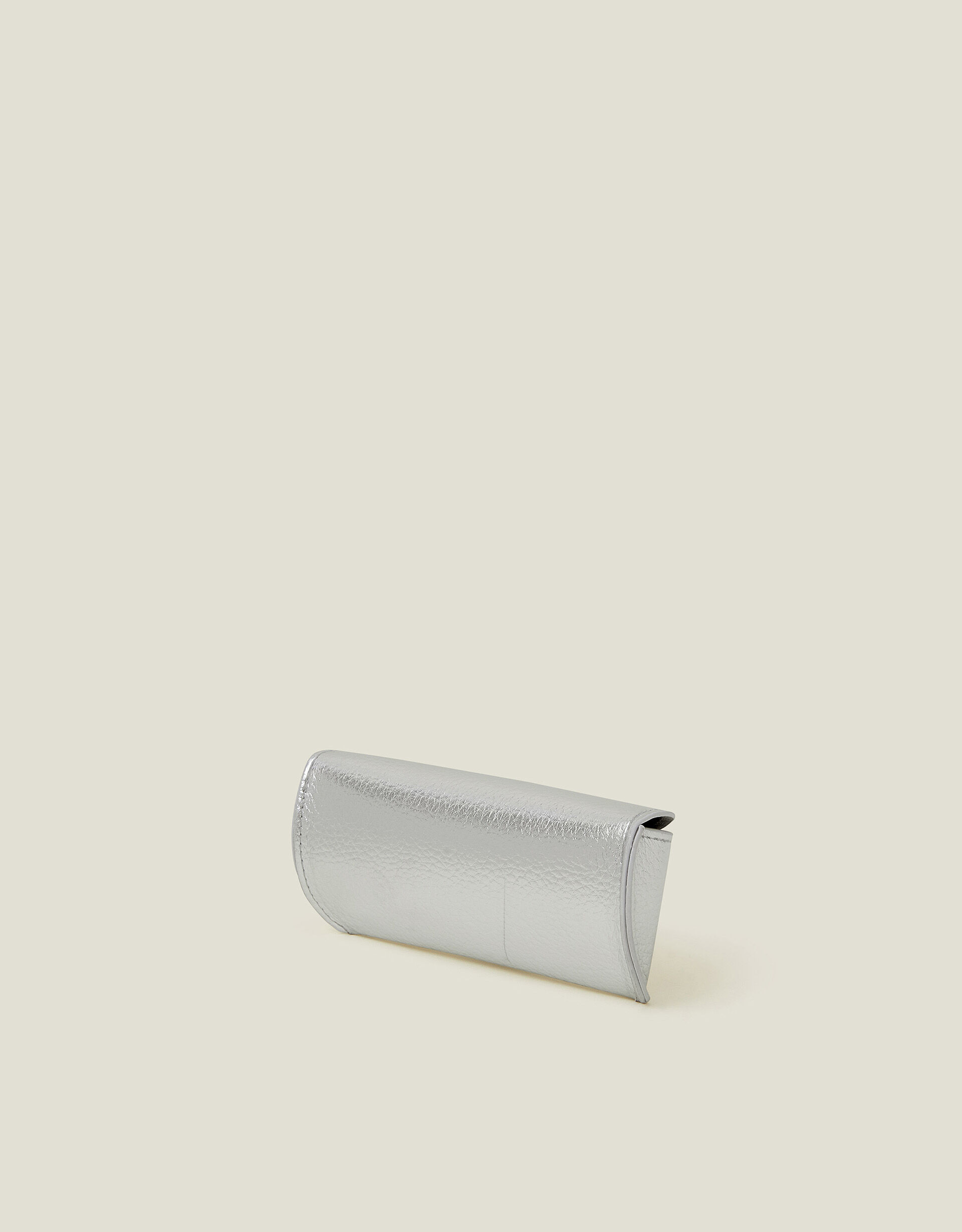 Faux Leather Sunglasses Case Silver