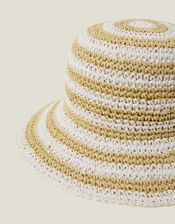 Stripe Bucket Hat, Natural (NATURAL), large