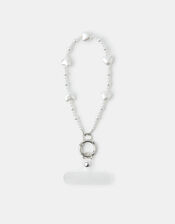 Pearl Heart Wrist Phone Strap, , large